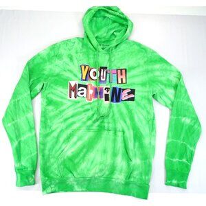 Youth Machine Hoodie Sweatshirt Sz L Mens Green Tie Dye Graphic Random